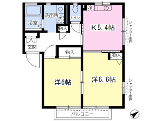 46.37平米　人気の角部屋２K！
