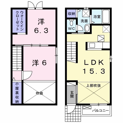 サン・コテージュＤの間取り