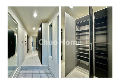 【玄関】 | 葛飾区西水元1丁目中古住宅 | 【玄関】玄関には大型のシューズクローゼットを設置しておりますのでいつでもスッキリりとした空間を保てます。玄関周りを清潔に使うのはとても大事なことですよね。