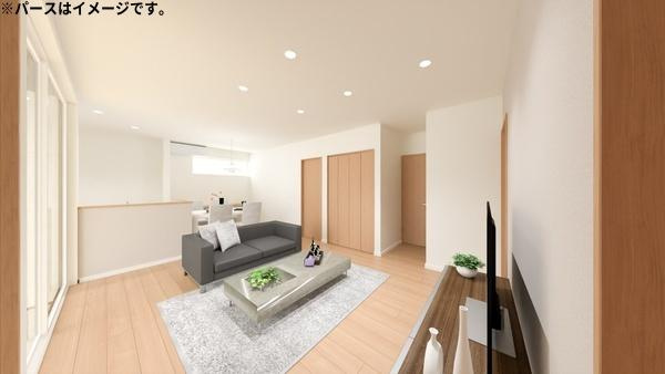 東野台　新築の内観：施工例|【リビング　施工事例】