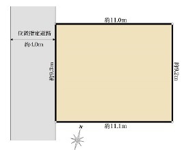 【土地図】 | 狭山市水野　建築条件なし売地　「入曽駅」徒歩15分　敷地30坪　【南小学区】
