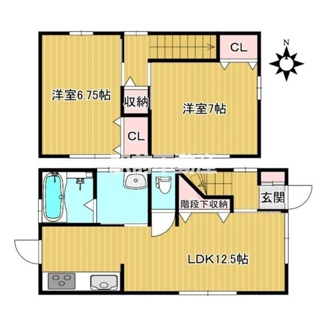 久留米市城島町内野の一戸建ての間取り