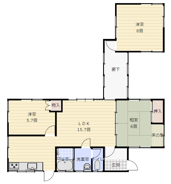 富任町６丁目　中古住宅の間取り