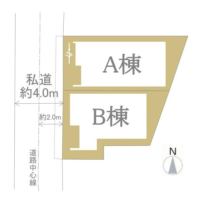 北区赤羽西3丁目 全2棟 B号棟の区画図|西側道路に面した全2棟
便利な「赤羽」駅より徒歩圏内の生活しやすい立地