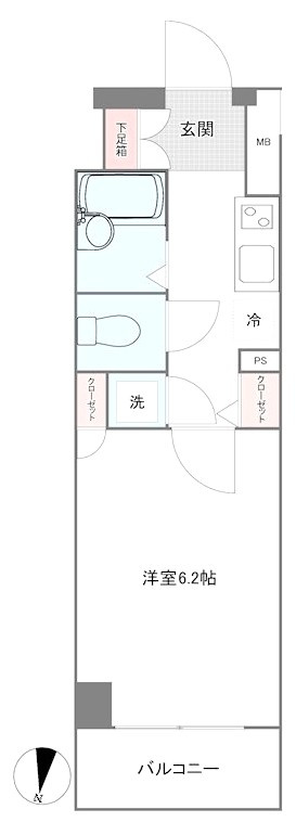 ヴェルト湯島の間取り|1K