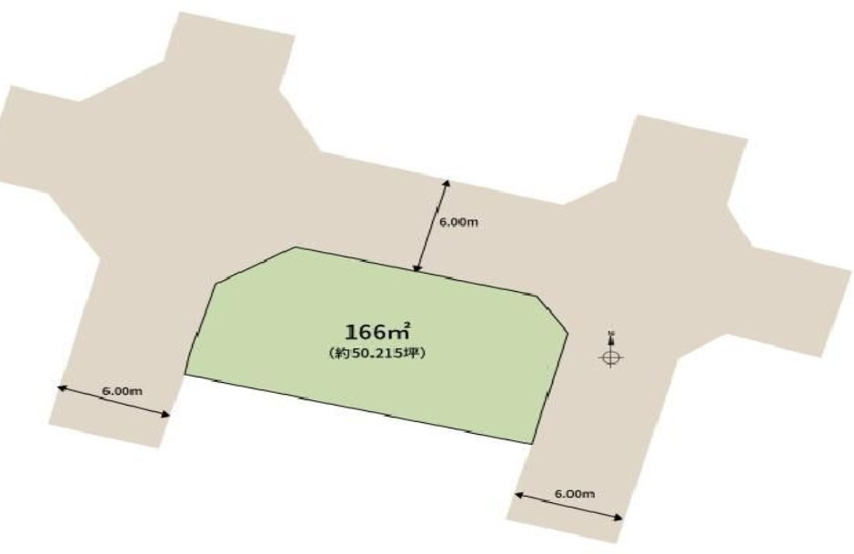 結城市結城　売土地50坪の区画図