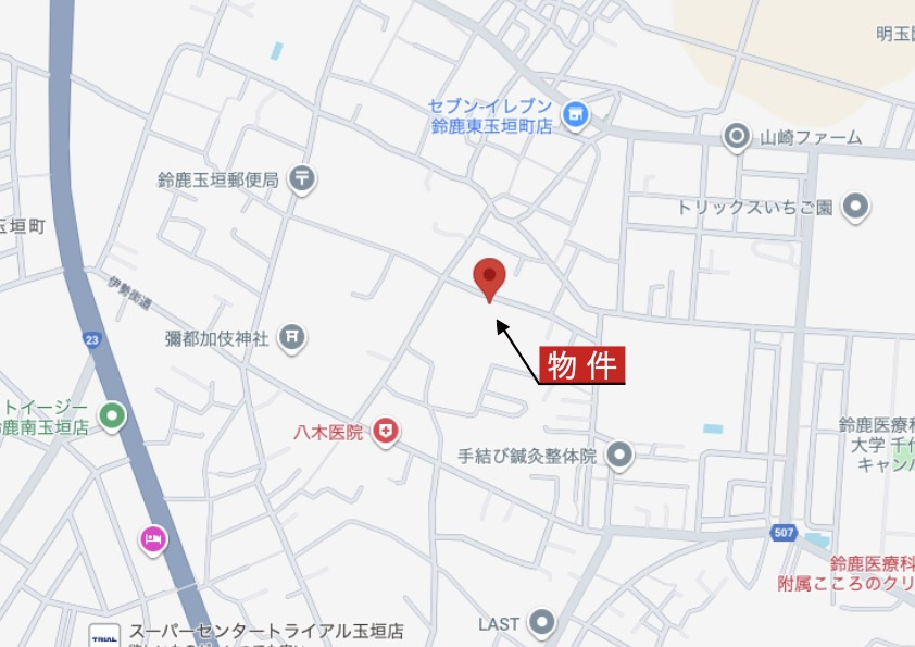 鈴鹿市東玉垣町の地図|広域Map