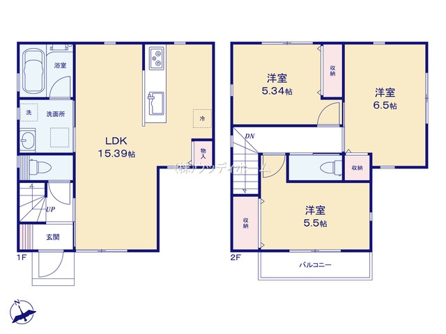 越谷市宮本町3丁目　新築一戸建ての間取り