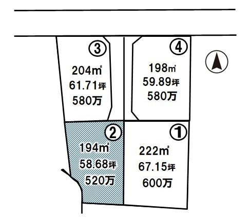 筑西市稲野辺　区画2の土地図|区画図