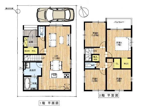 堺市堺区老松町　新築一戸建ての間取り