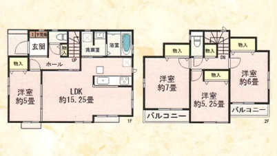 東二見駅まで徒歩12分　東二見全5区画　E号棟の間取り