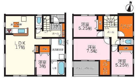 幸田第33菱池　新築分譲住宅　全6棟　3号棟の間取り