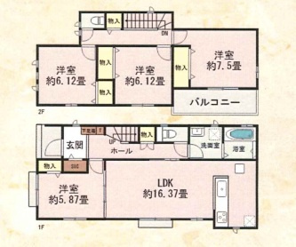 性能評価取得予定　東二見全5区画　C号棟の間取り