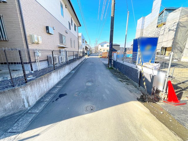 新築戸建・新築建売　郡山市小原田二丁目【繰り返す地震に強い】小原田小・小原田中の前面道路含む現地写真
