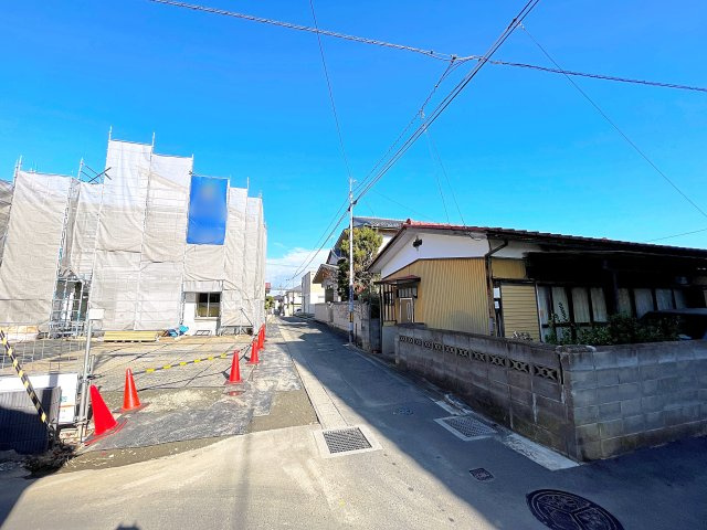 新築戸建・新築建売　郡山市小原田二丁目【繰り返す地震に強い】小原田小・小原田中の前面道路含む現地写真
