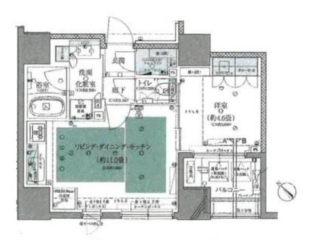 【間取り】 | パークハウス大山 | 天井高さが２．５ｍ以上なので、開放感があります！
