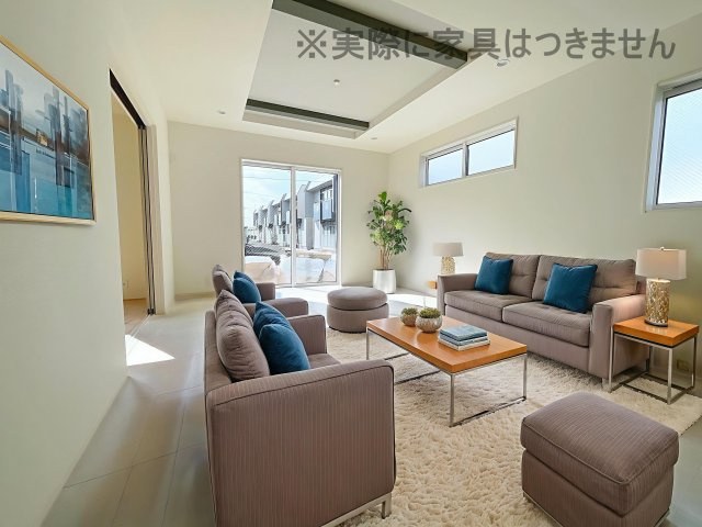 新築戸建・新築建売　郡山市小原田二丁目【繰り返す地震に強い】小原田小・小原田中の居間・リビング|同社施工例