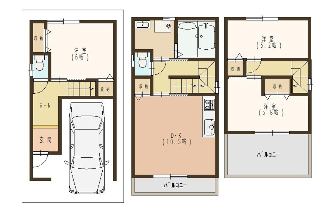 藤田町4丁目　未入居一戸建ての間取り|間取り図はいかがですか？ご希望を叶える間取りですか？リビングの広さは？水回りの位置は？カウンターキッチン？など色々な情報が集約されています。弊社ではリフォームなどのご相談も承っております。
