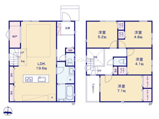 【間取り】 | 名古屋市天白区梅が丘３丁目1001【仲介手数料無料】新築一戸建て　1号棟
