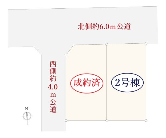 練馬区中村1丁目 全2棟 1号棟の区画図|開放感溢れる角地に面した全2棟
陽当り・風通し良好です
「練馬」駅徒歩12分　閑静な住宅地エリアに誕生いたします