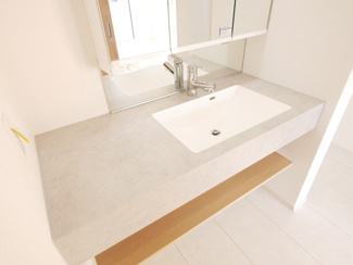 【独立洗面台】 | 甲斐市篠原 オール電化新築全3棟 3号棟 長期優良住宅 車並列3台 | 【建物施工例】