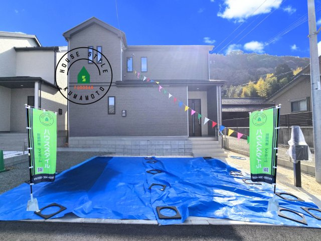 熊本県菊池郡大津町岩坂第1₋2棟(A号棟)の外観|デザイン性のある外観です。