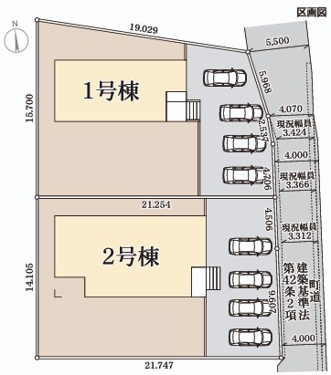 【新築戸建】　双葉郡広野町1期　全2棟　【長期優良住宅】の区画図|区画図です。