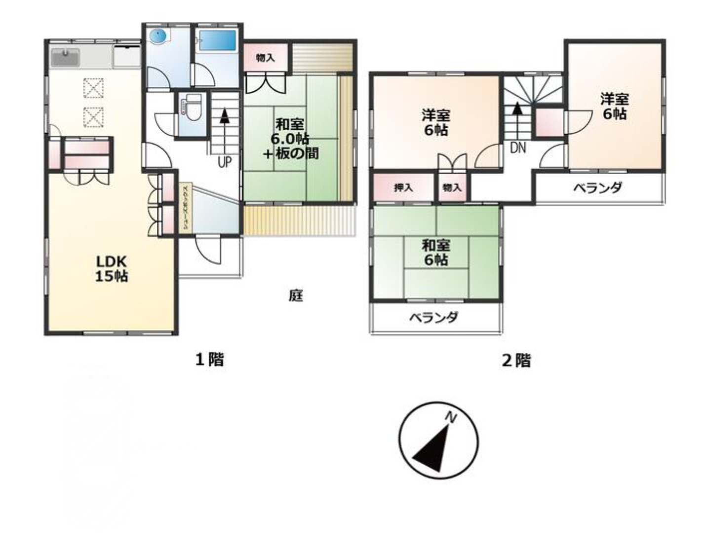 中古戸建　松戸市小金原2丁目の間取り