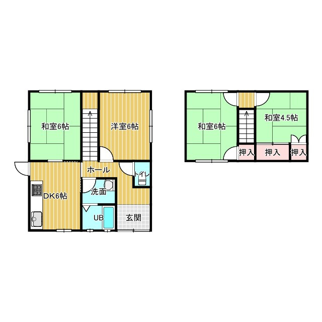 鳥取市面影2丁目中古戸建の間取り