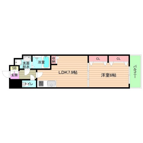 大阪市城東区野江２丁目の賃貸マンションの間取り