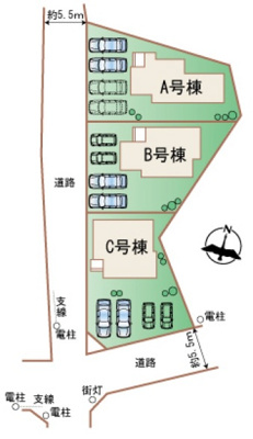 【区画図】 | 八重瀬町安里（全3棟）ラストA号棟 | A号棟　