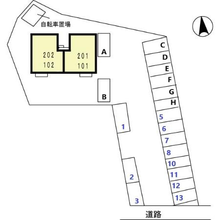 グリーンパーク北側の駐車場
