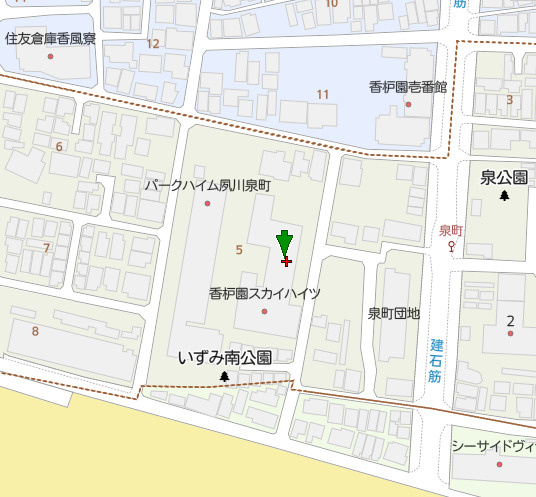 香枦園スカイハイツの地図