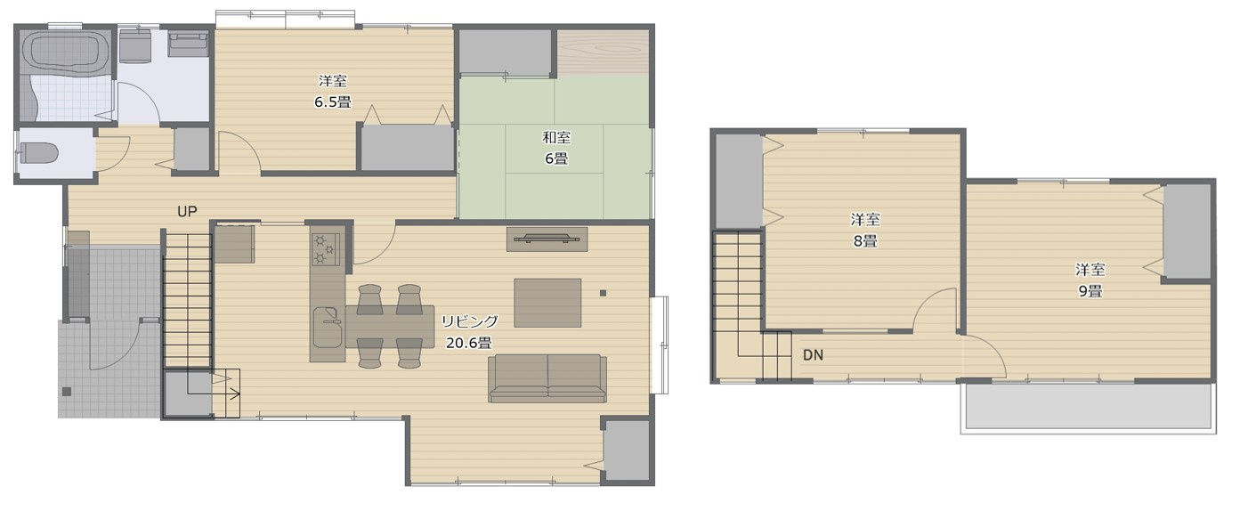 高田　中古住宅の外観|2階間取図