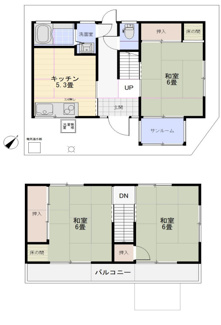 【間取り】 | 川西市東畦野２丁目中古テラスハウス | こじんまりとした３DKの間取りです♪お二人様にいかがでしょうか？収益としてもご検討ください！