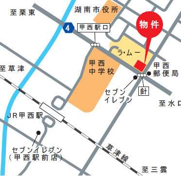 湖南市中央１丁目の事業用地の地図