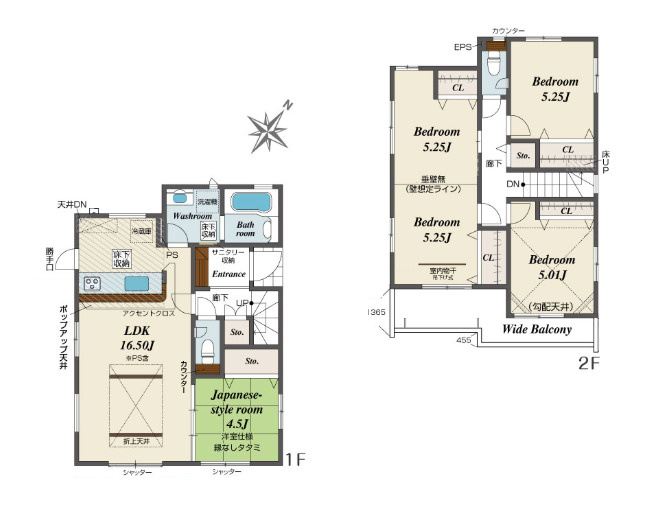 北本市東間5丁目　3期　新築一戸建て　ブルーミングガーデン 01の間取り|【全1棟・1号棟】北本市東間5丁目　3期　新築一戸建て　ブルーミングガーデン 01・4LDK・土地面積128.16m2・建物面積105.16m2