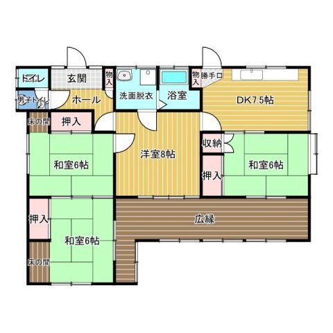小山市羽川の間取り|4DKの住みよい平屋です！