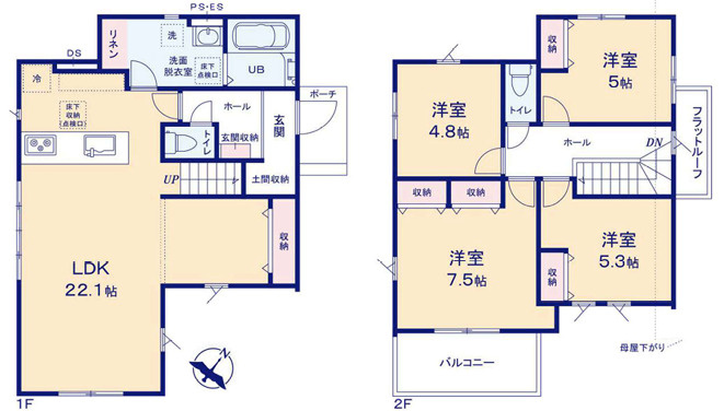 福岡市東区香住ヶ丘1期　1号棟の間取り