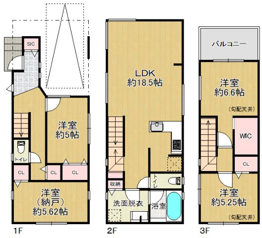 中野区大和町２丁目　新築戸建て　全１棟の間取り