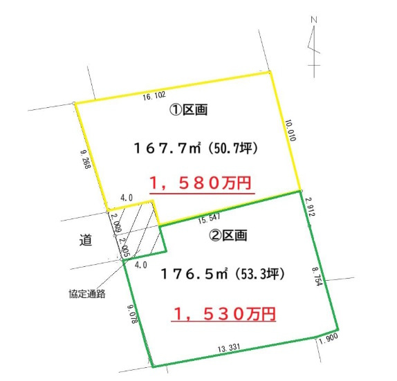 敷地面積53.3　売地　川越市笠幡