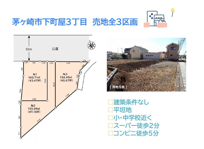 【土地図】 | 住宅地として快適な住環境が広がる「第二種中高層住居専用地域」
小・中学校近く、スーパー（徒歩２分）暮らしやすい住環境にございます♪