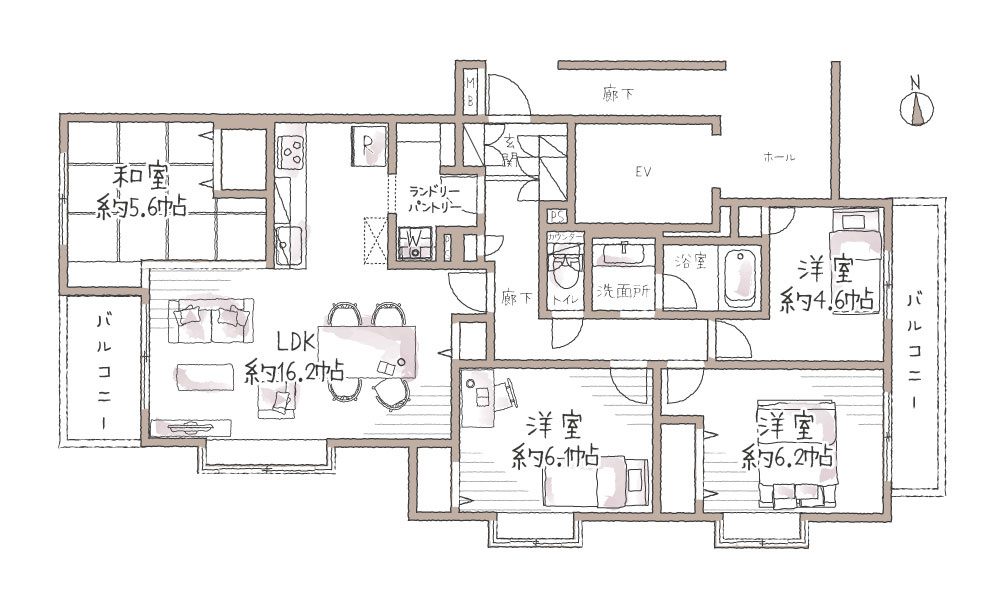 西船橋パーク・ホームズの間取り
