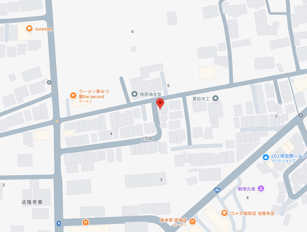 斑鳩町法隆寺東2丁目戸建の地図