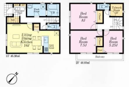 【間取り】 | 朝霞市宮戸3丁目　新築一戸建住宅　全16棟　(志木本店) | 3号棟／
ZEH水準の省エネ住宅！防犯カメラ標準装備で永く安心してお住まいいただけます。