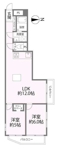 【間取り】 | エル山王 | 2LDKは、リビングダイニングキッチンと二つの居室がある間取りでございます。夫婦や小さなお子さんのいるご家庭に特におすすめで、リビングで家族団らんを楽しみつつ、個室でプライベートな時間も確保できます。