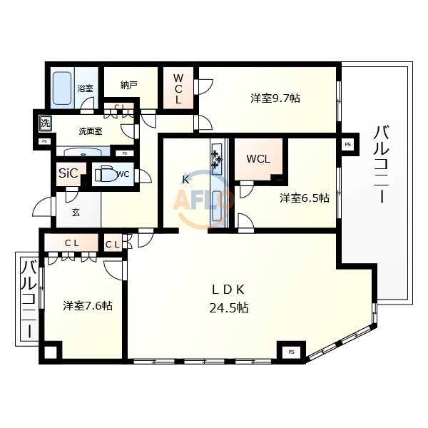グランドメゾン大阪上本町　生魂小学校区の間取り|グランドメゾン大阪上本町　間取り