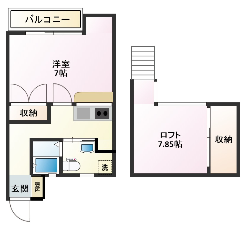 クレストハウス　三軒茶屋エリア　ロフト　緑道沿い