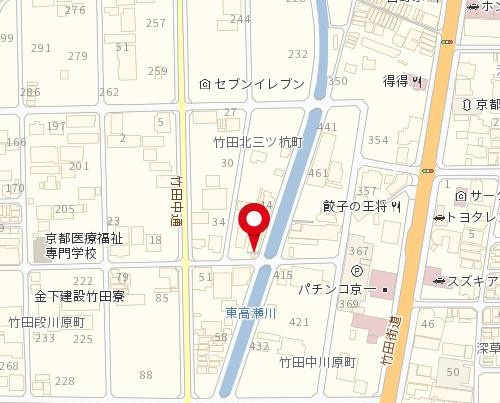 京都市伏見区竹田北三ツ杭町の賃貸マンションの地図
