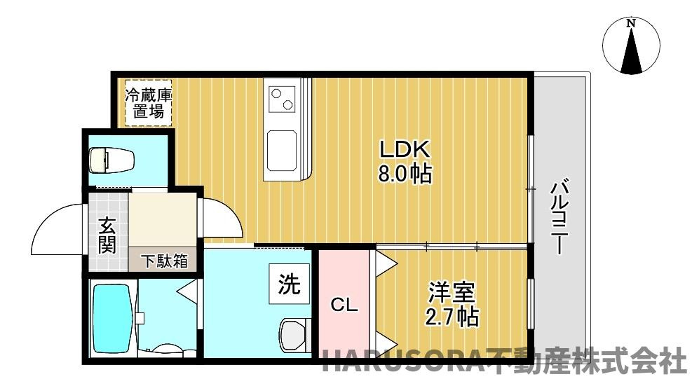 大東市南津の辺町１棟マンションの間取り